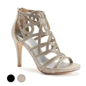 ALENA Glamorous Cut-Out Rhinestone Ankle Booties