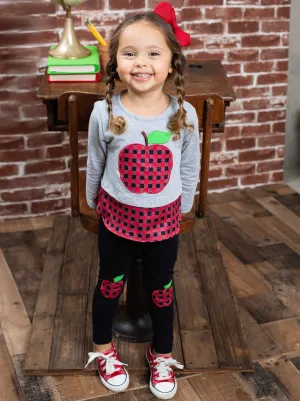 Apple For Teacher Patched Legging Set