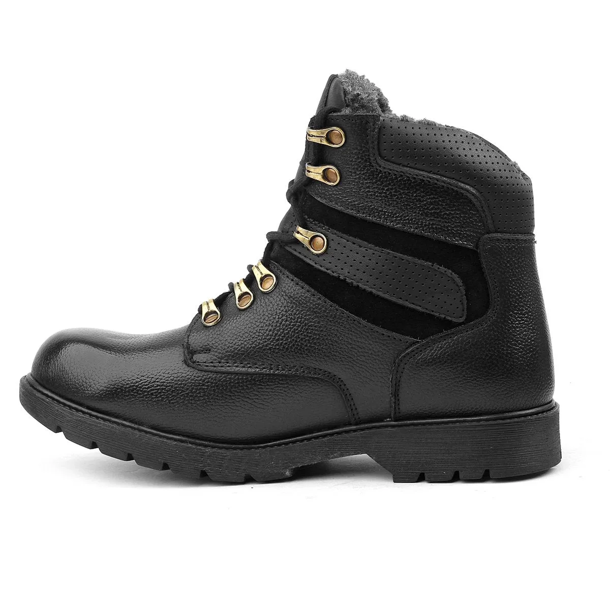 Bacca Bucci 6 Inches Steel Toe Cap Genuine Grain Leather Boots | Snow Boots with Fur