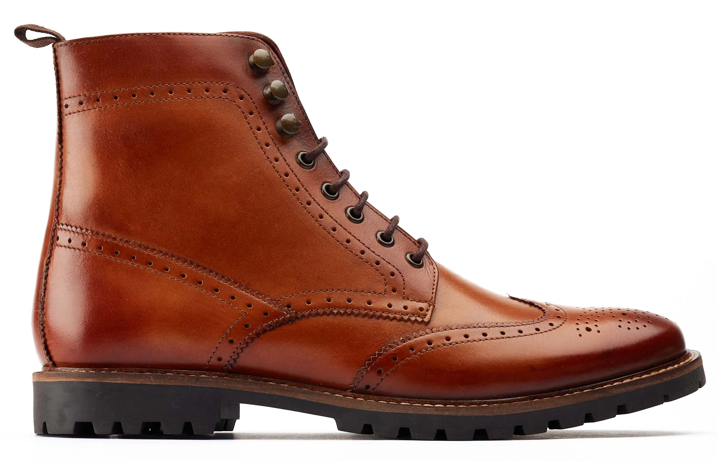 Base London Boone Mens Brogue Lace Up Boot