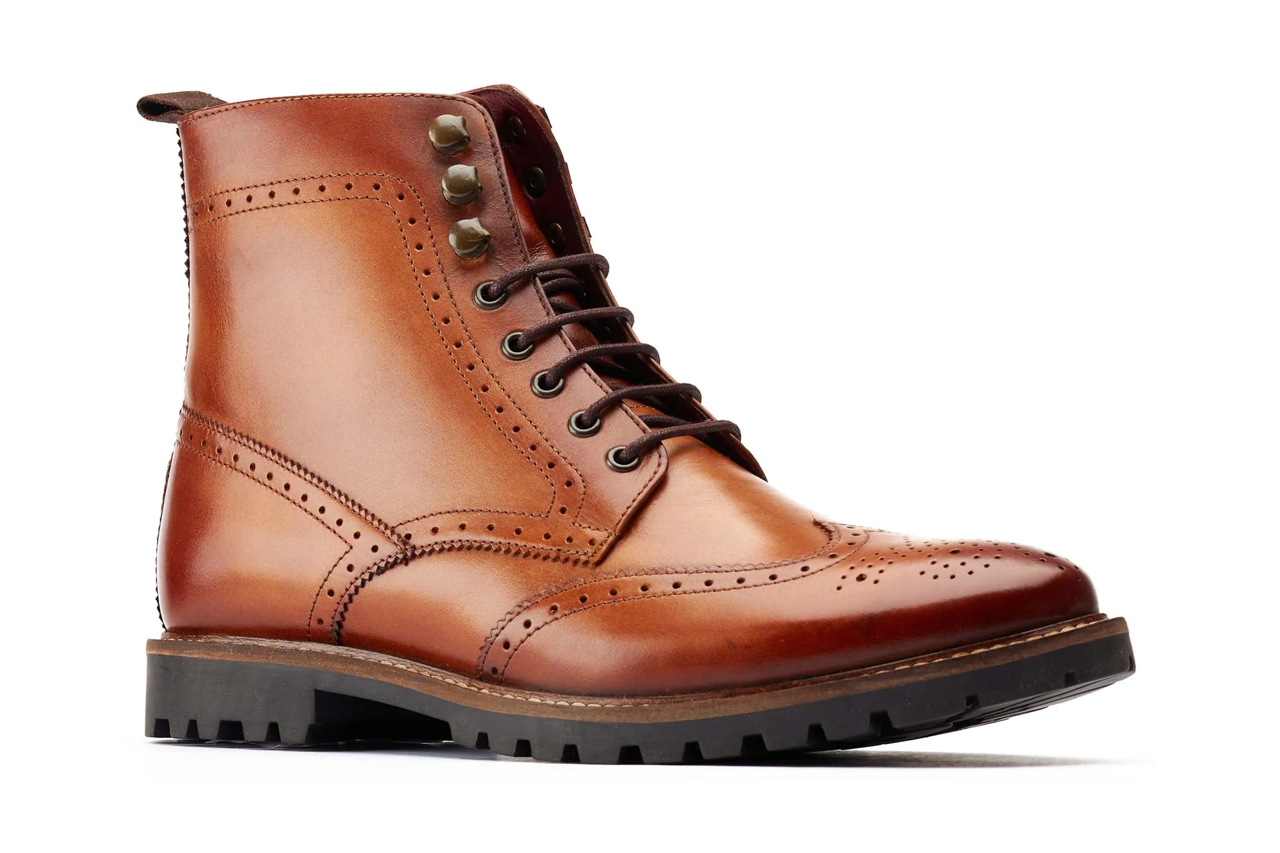 Base London Boone Mens Brogue Lace Up Boot