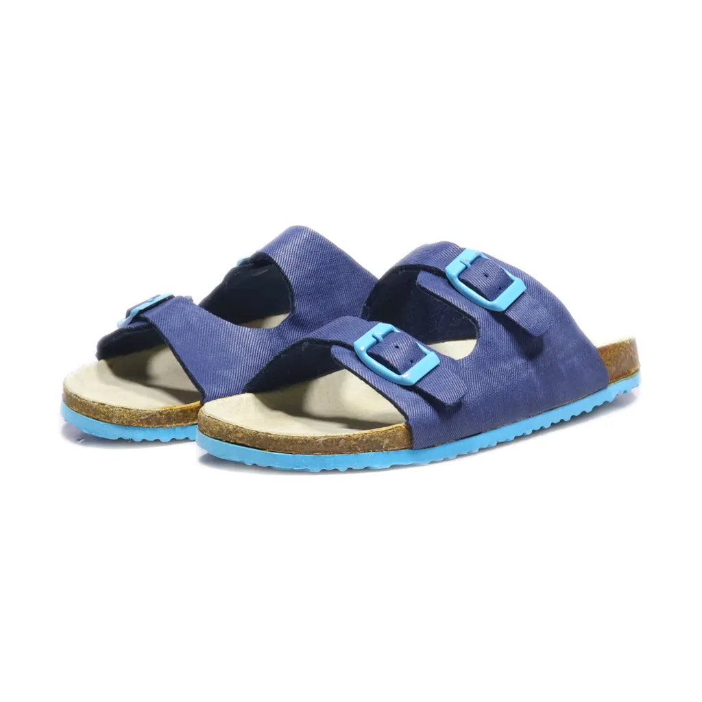 Be Happy Flat Sandals Fabric Blue Colour For Kids