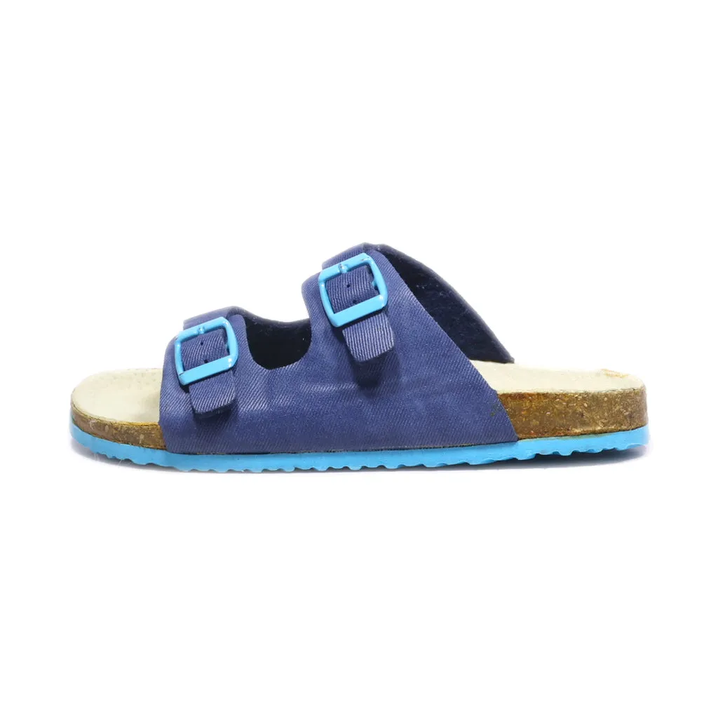 Be Happy Flat Sandals Fabric Blue Colour For Kids