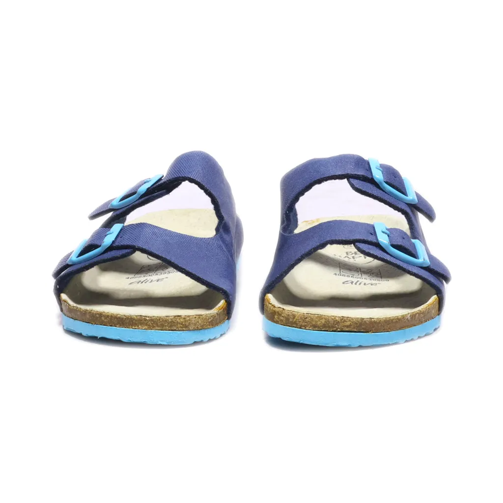 Be Happy Flat Sandals Fabric Blue Colour For Kids