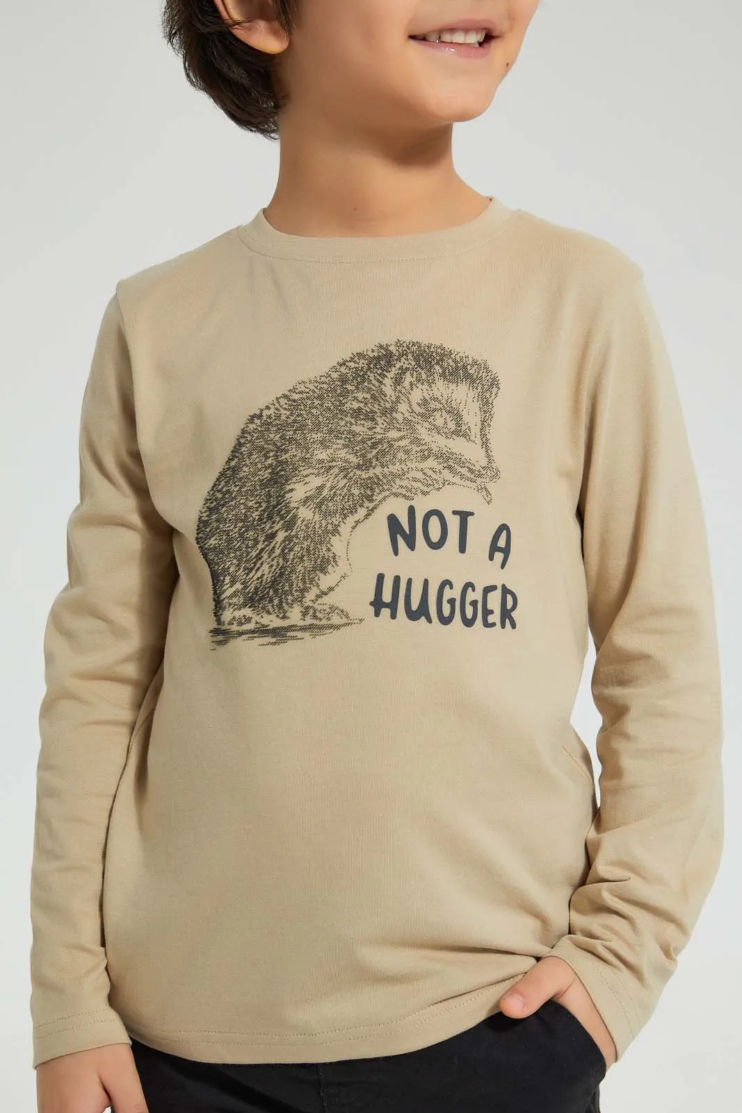 Beige Hedgehog Long Sleeve T-Shirt