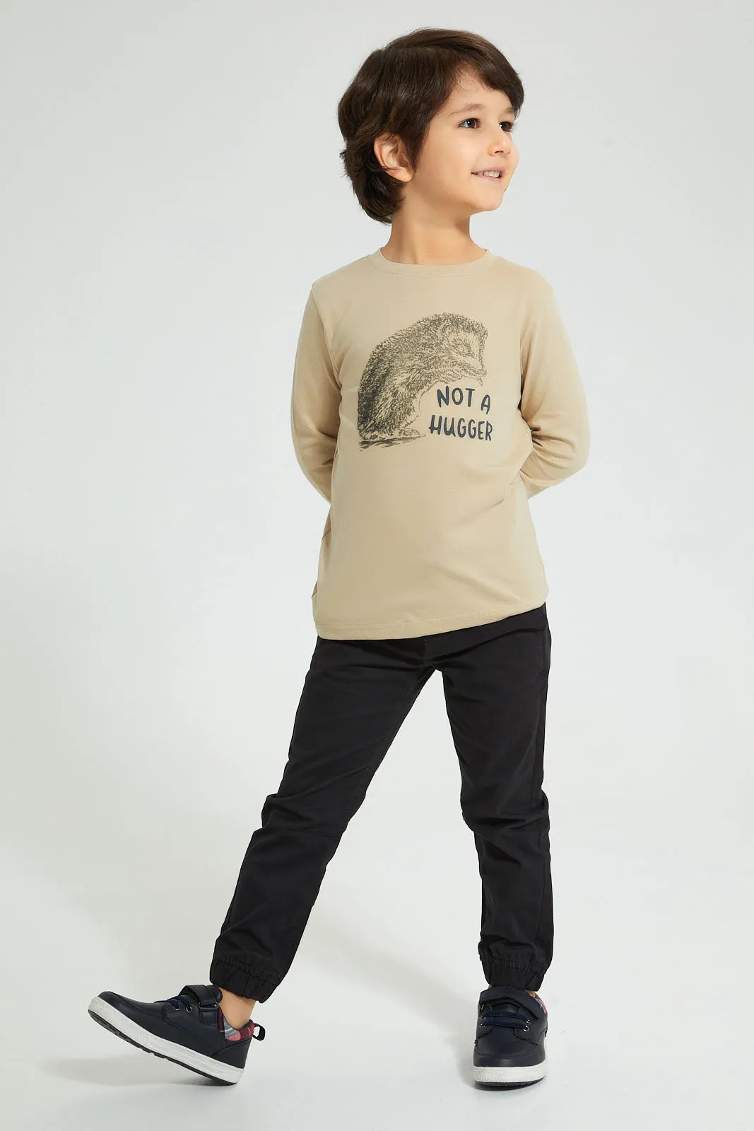 Beige Hedgehog Long Sleeve T-Shirt