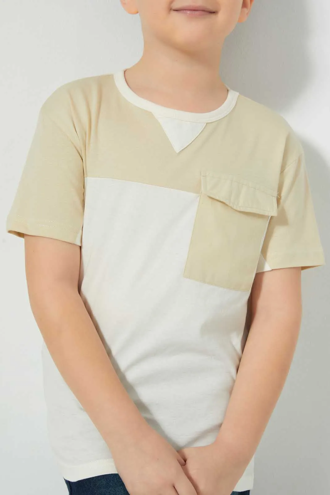 Beige Pocket T-Shirt