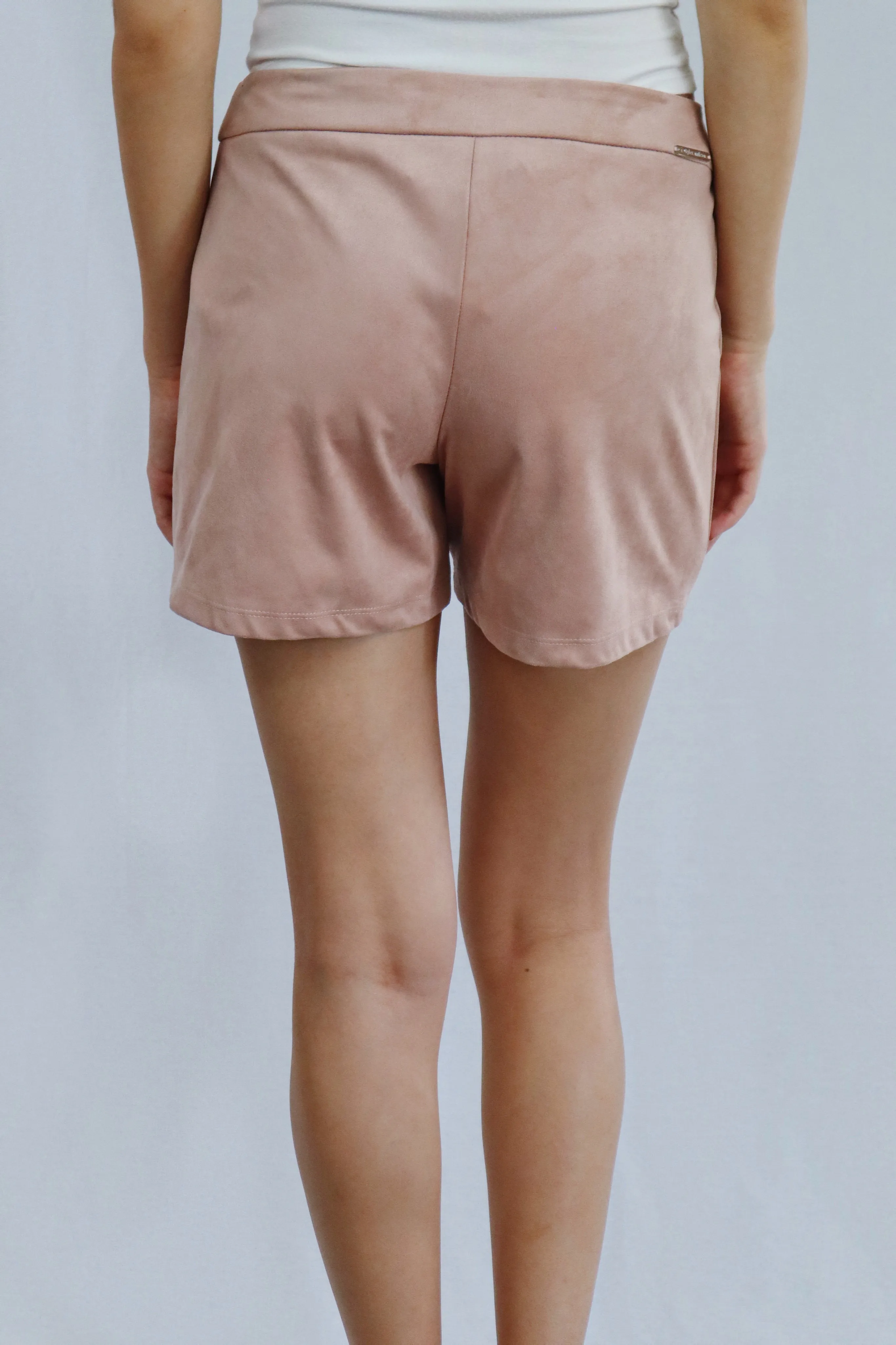 Blush Pink Vegan Suede Shorts