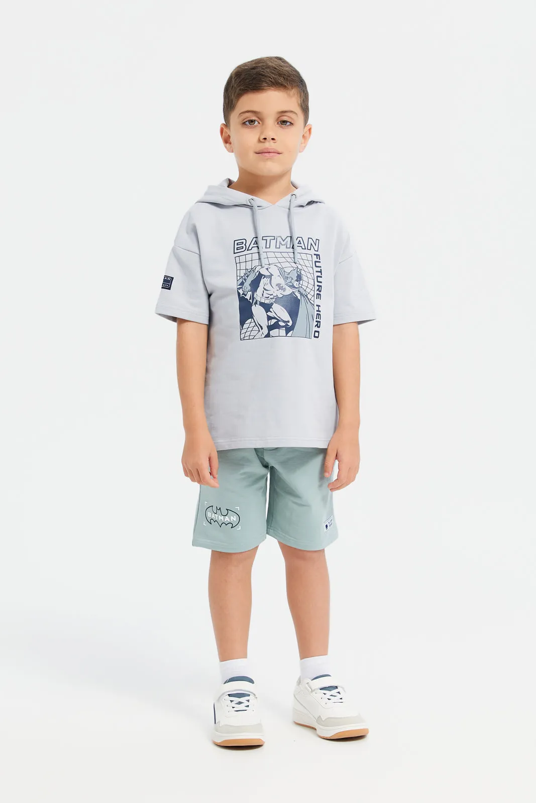 Boys Green Batman Print Shorts