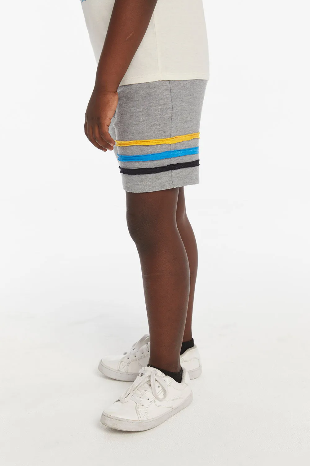 Boys Heather Grey Short with Strapping