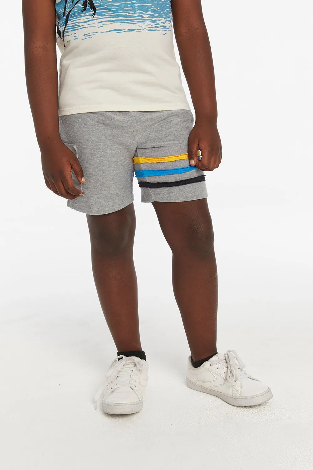 Boys Heather Grey Short with Strapping