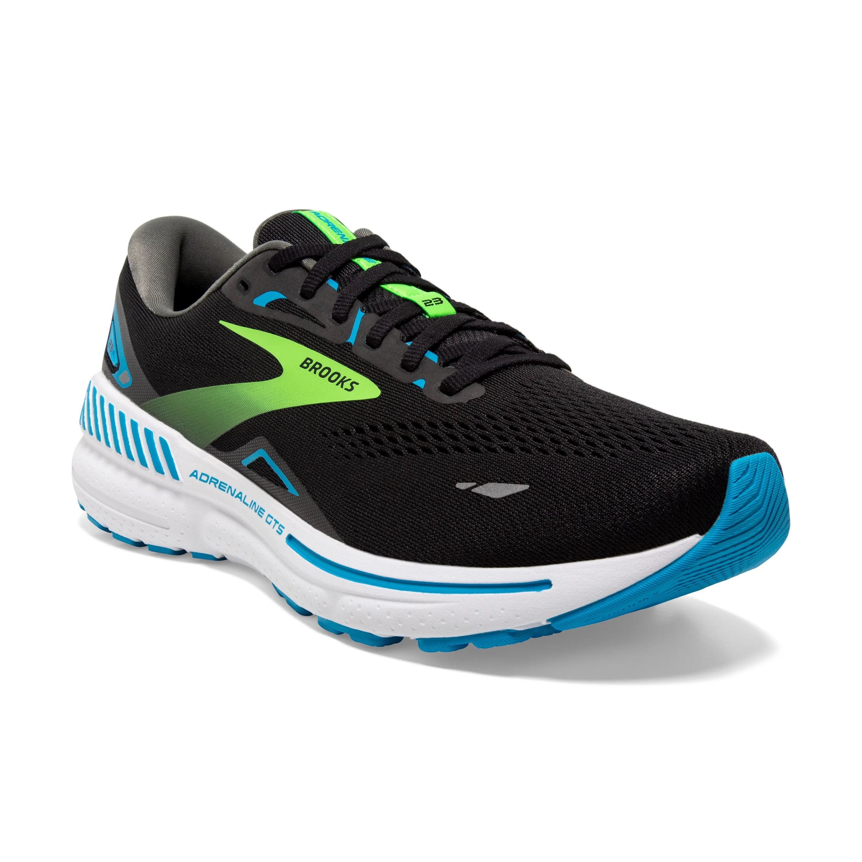 Brooks Mens Trainer Adrenaline GTS 23 Black/Hawaiian Ocean/Green