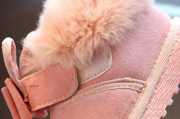 Bunny Bow Ankle Winter Shoes Warm Fur Animal Snow Nina Zapatos Kids Boots