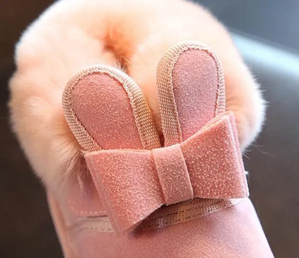 Bunny Bow Ankle Winter Shoes Warm Fur Animal Snow Nina Zapatos Kids Boots