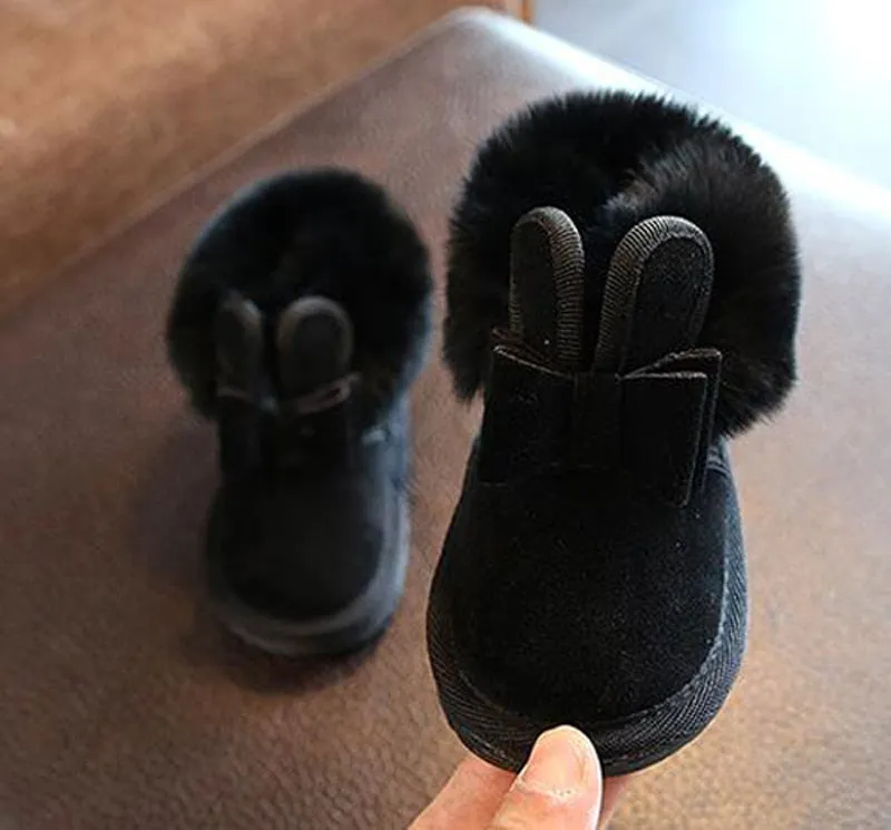 Bunny Bow Ankle Winter Shoes Warm Fur Animal Snow Nina Zapatos Kids Boots