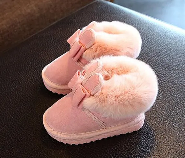 Bunny Bow Ankle Winter Shoes Warm Fur Animal Snow Nina Zapatos Kids Boots