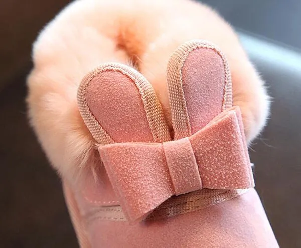 Bunny Bow Ankle Winter Shoes Warm Fur Animal Snow Nina Zapatos Kids Boots