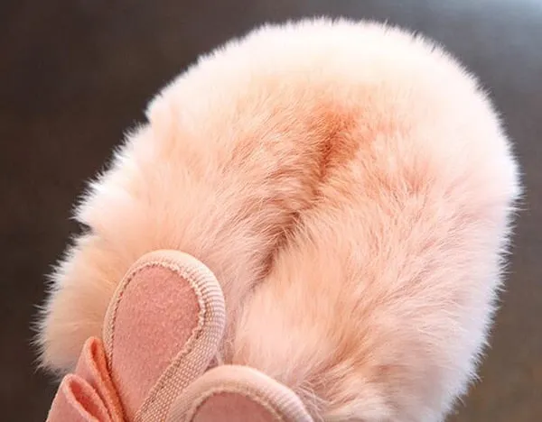 Bunny Bow Ankle Winter Shoes Warm Fur Animal Snow Nina Zapatos Kids Boots