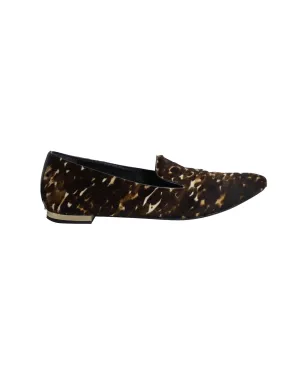 Burberry Flat Loafers in Leopard Print Calf Hair