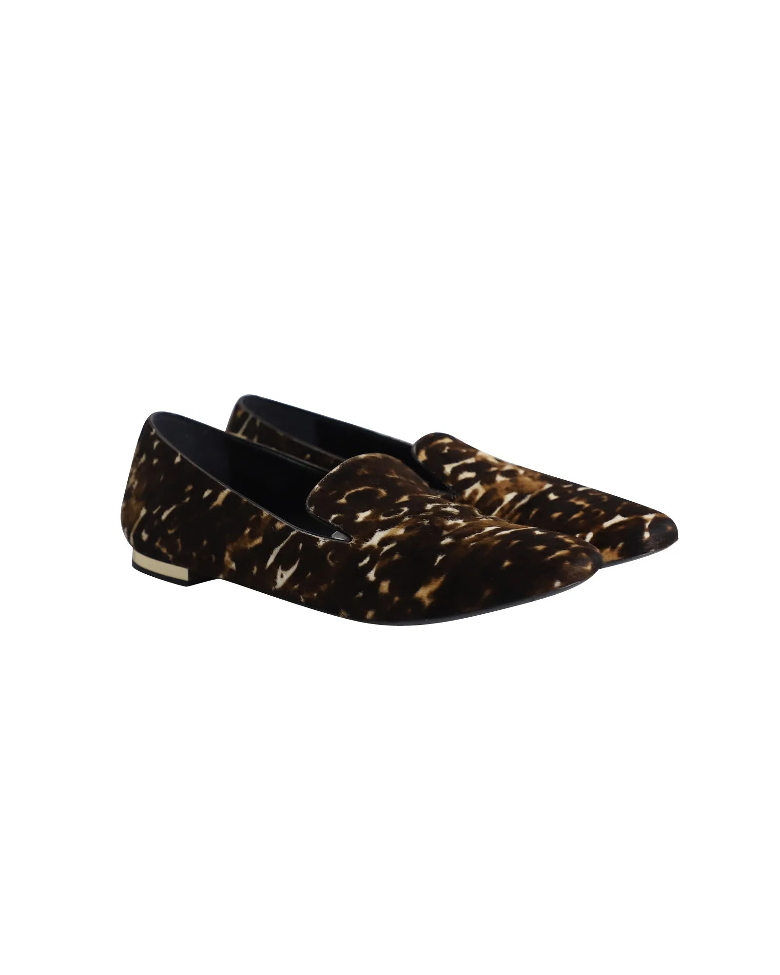 Burberry Flat Loafers in Leopard Print Calf Hair