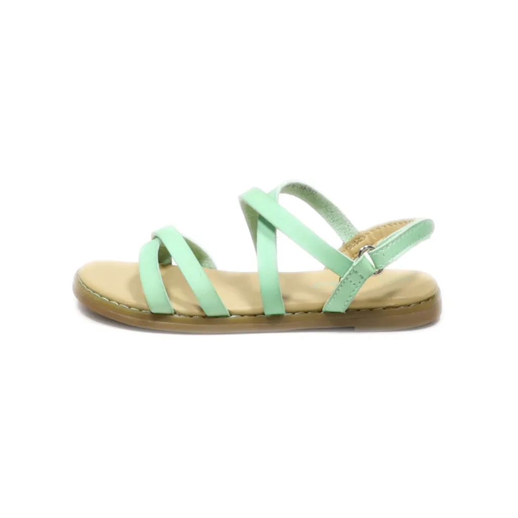 Cat & Jack Flat Sandals Leather Green Colour For Kids