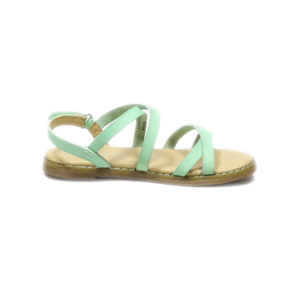 Cat & Jack Flat Sandals Leather Green Colour For Kids