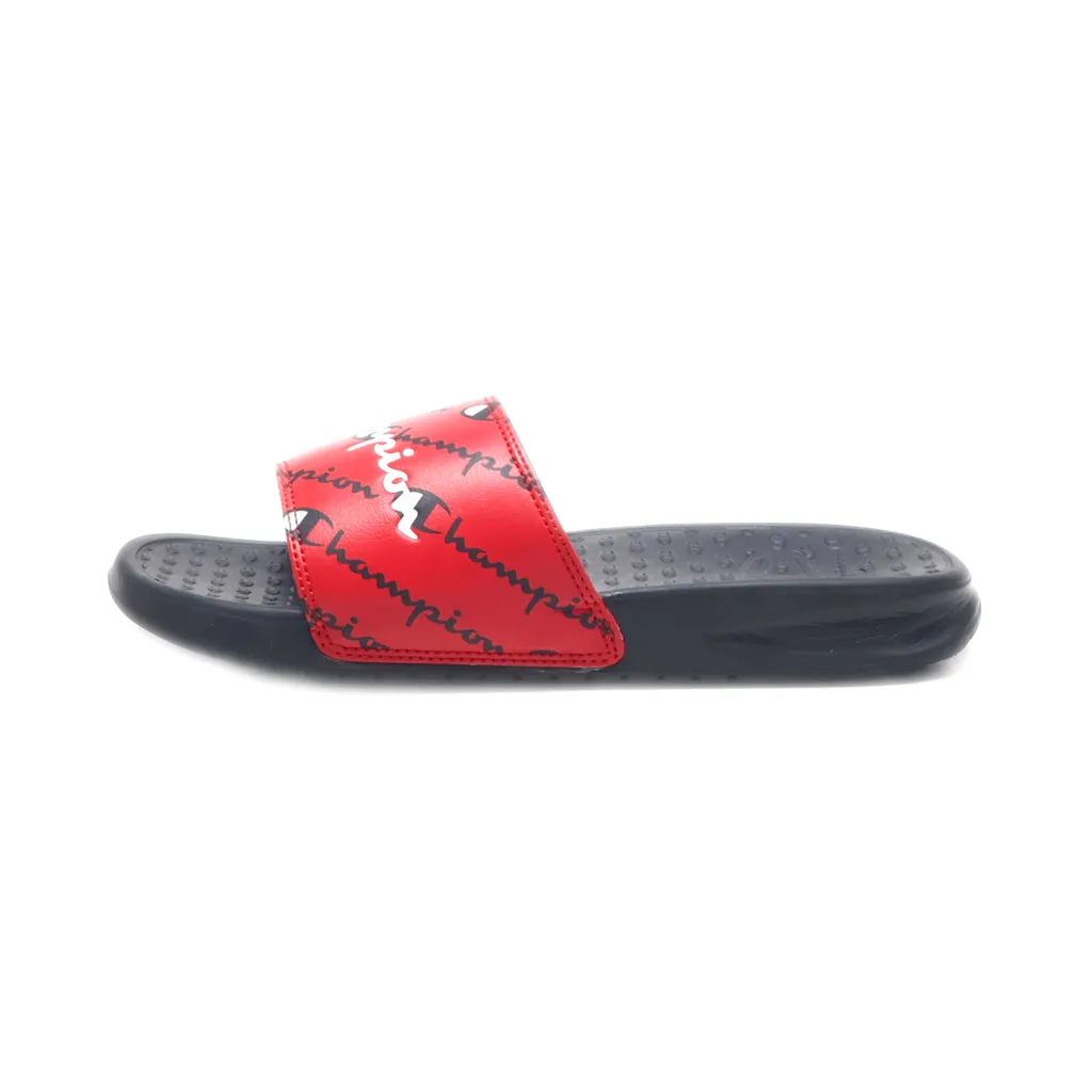 Champion Super Sliderepeat Sacript Flat Sandals Leather Red Colour For Kids