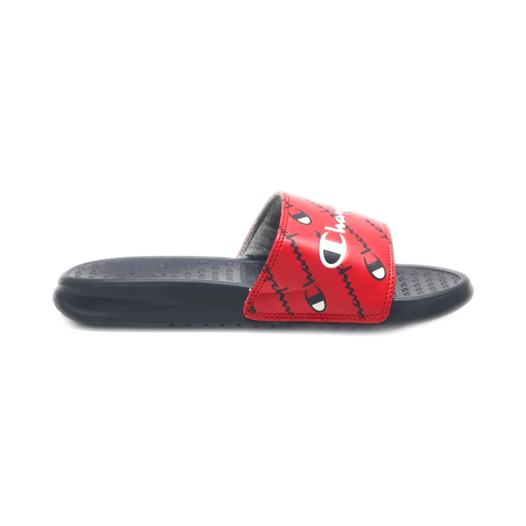 Champion Super Sliderepeat Sacript Flat Sandals Leather Red Colour For Kids