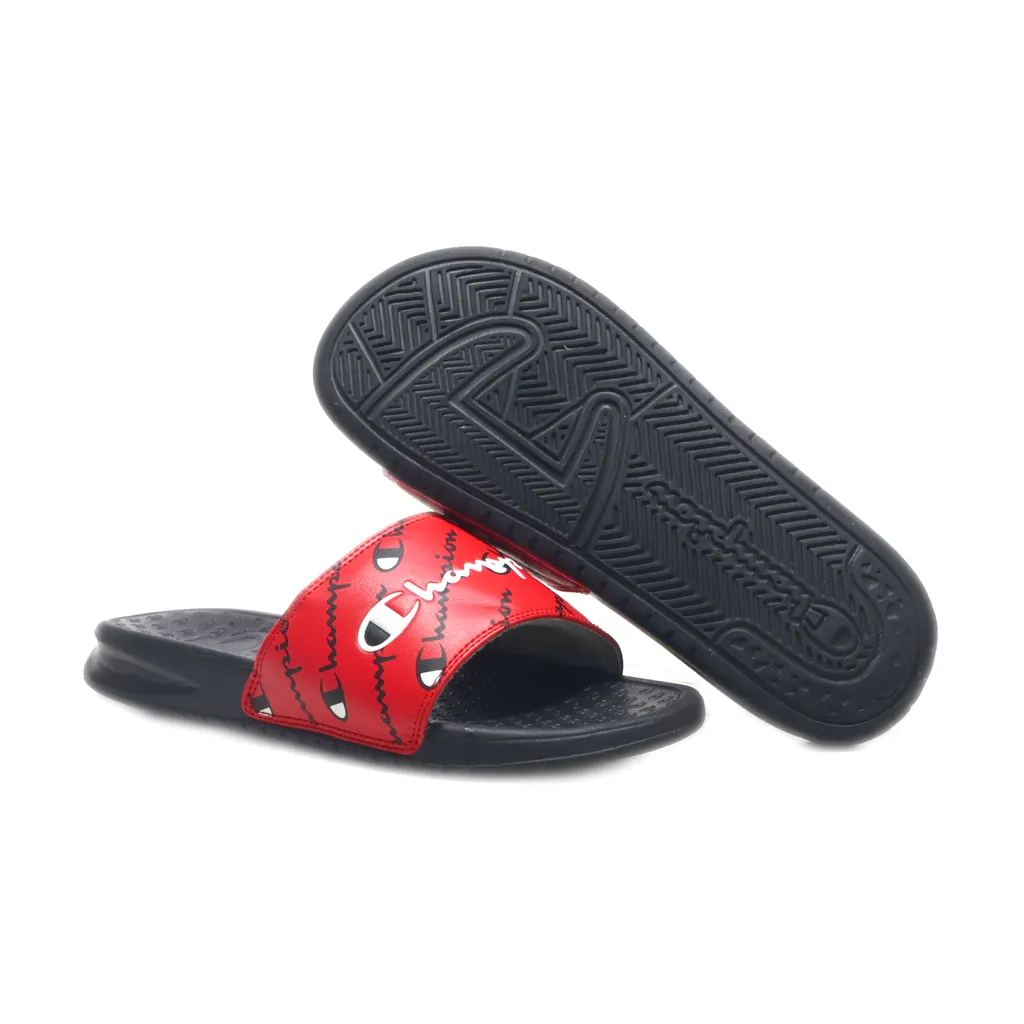 Champion Super Sliderepeat Sacript Flat Sandals Leather Red Colour For Kids