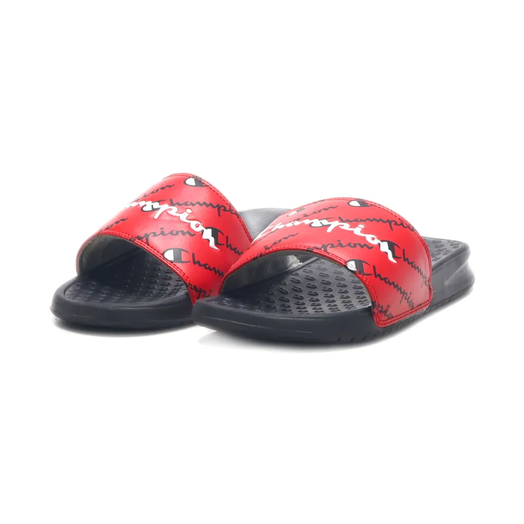 Champion Super Sliderepeat Sacript Flat Sandals Leather Red Colour For Kids