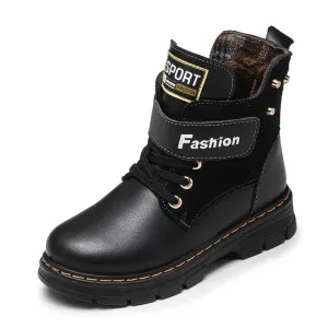 Children Boots Autumn And Winter Leather Snow Boots