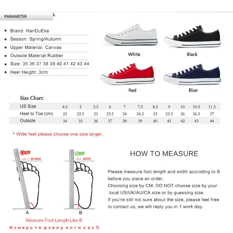 Classic Women Canvas Shoes Female Casual Sneakers for Woman Round Toe Lace Up Solid Red White Black Blue Plus Large Size 43 44