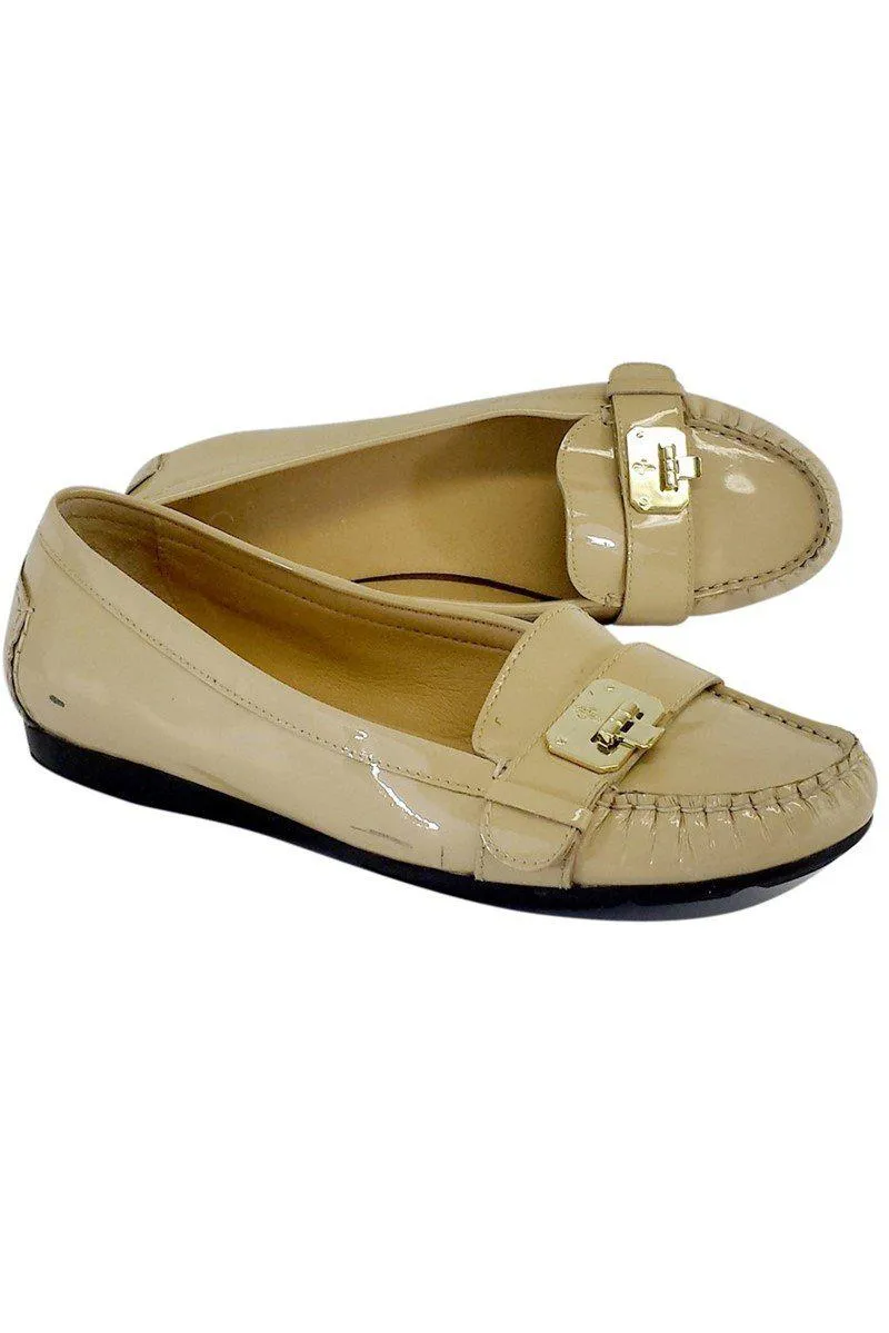 Cole Haan - Nude & Gold Patent Leather Loafers Sz 10