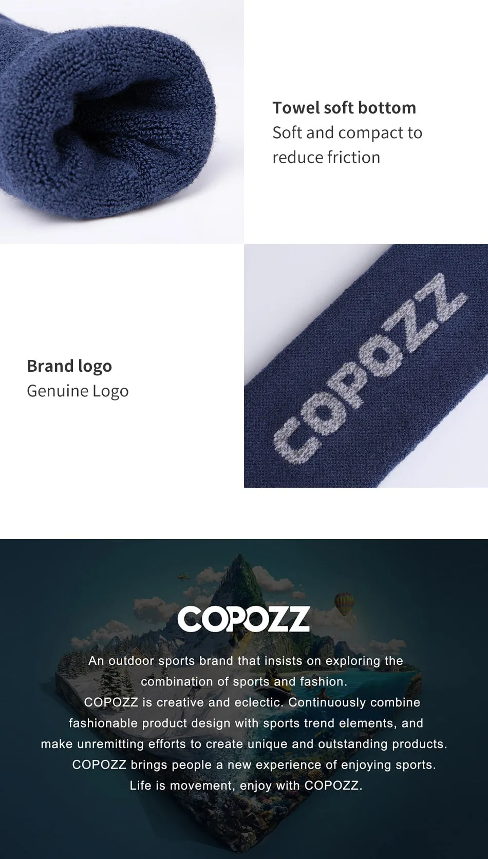 COPOZZ Ski Snowboard Socks