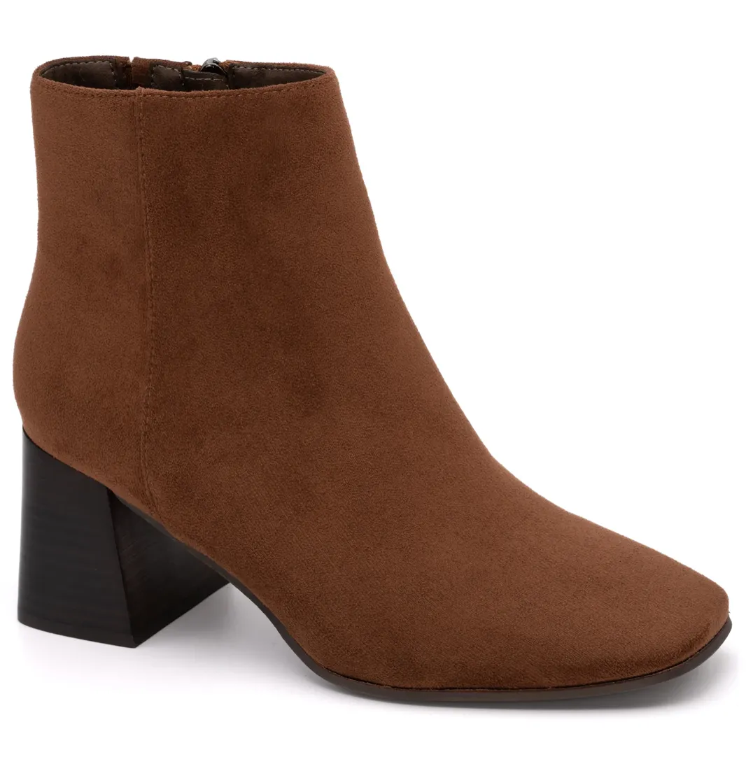 Corkys Felicia Chestnut Suede Booties