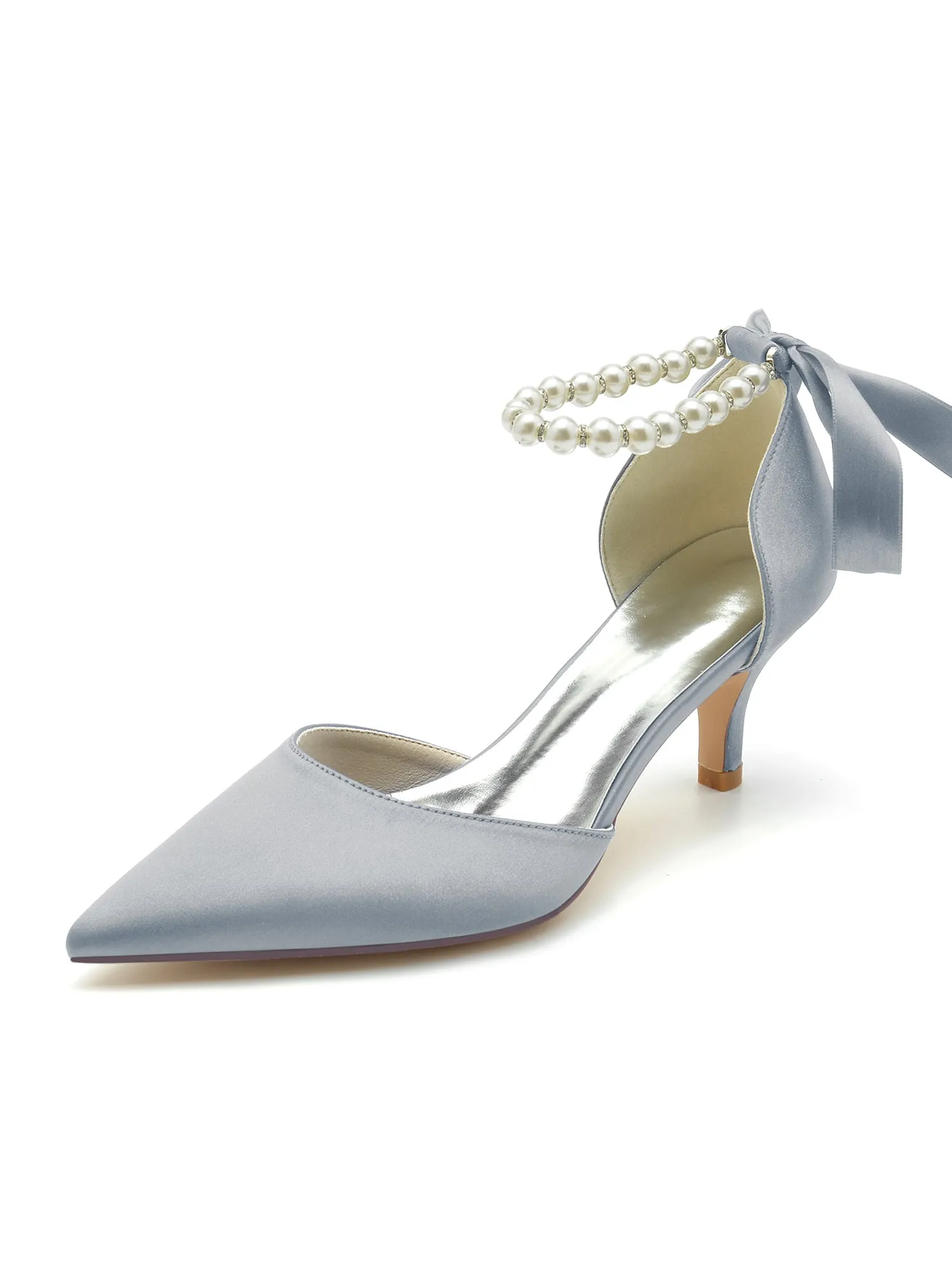 Crystal Satin Ribbon Pumps