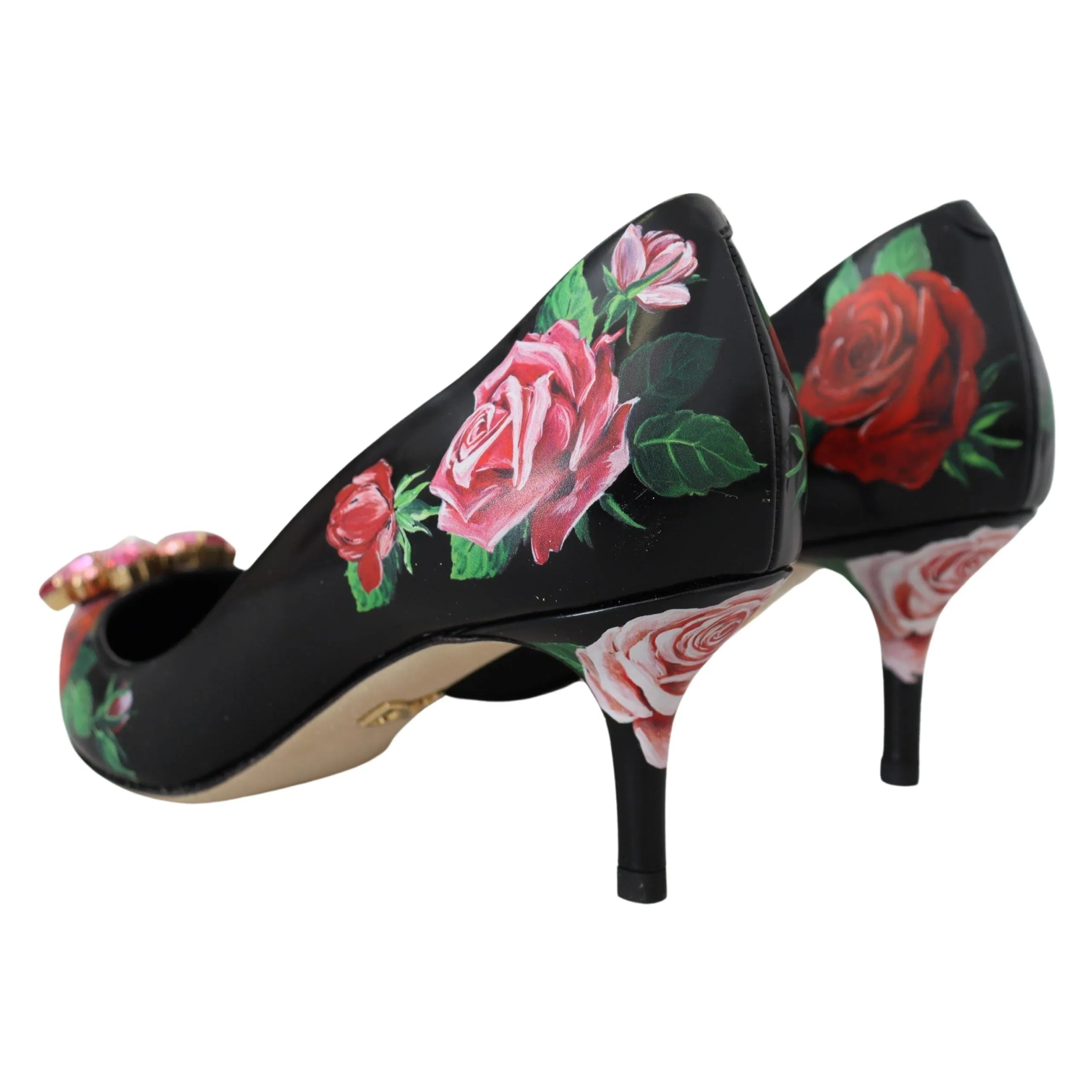 Dolce & Gabbana Elegant Floral Crystal Pumps