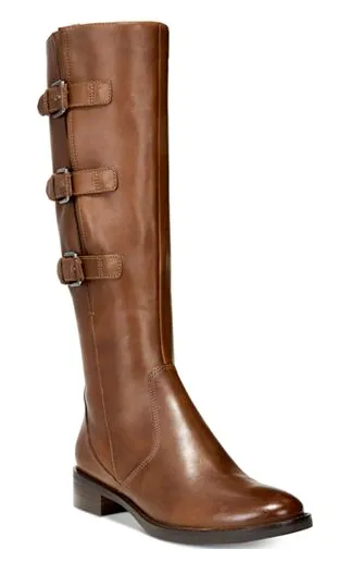 ECCO Women's "Hobart" Tall Buckle Boot  EU 36 Cognac Leather