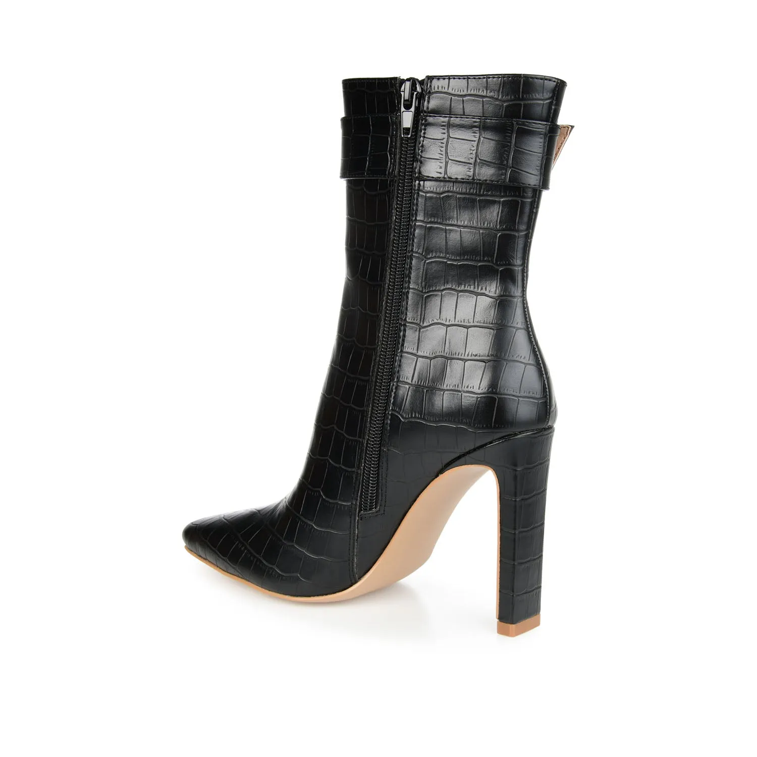 ELANIE ZIP UP BOOTIE IN FAUX CROCO