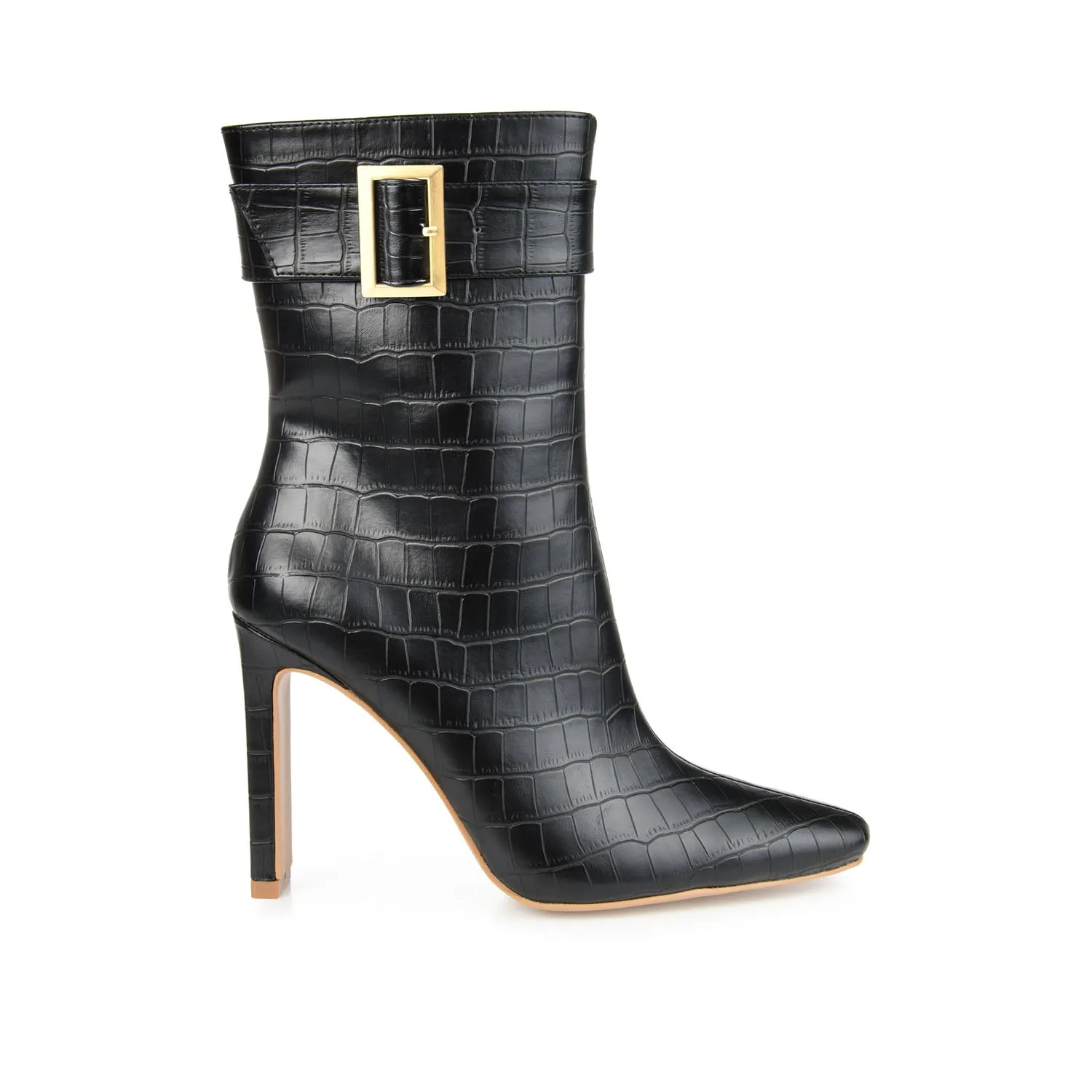 ELANIE ZIP UP BOOTIE IN FAUX CROCO