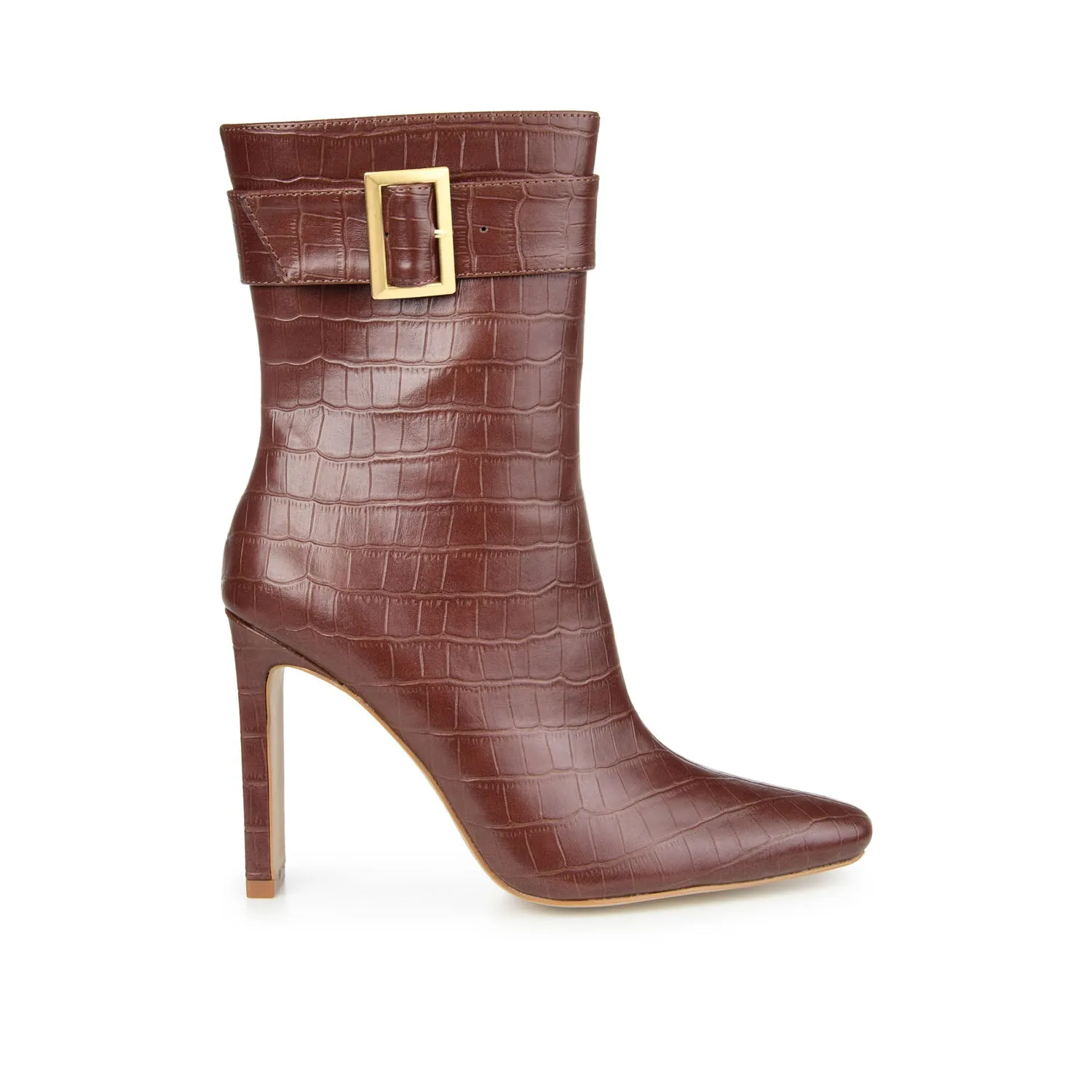 ELANIE ZIP UP BOOTIE IN FAUX CROCO