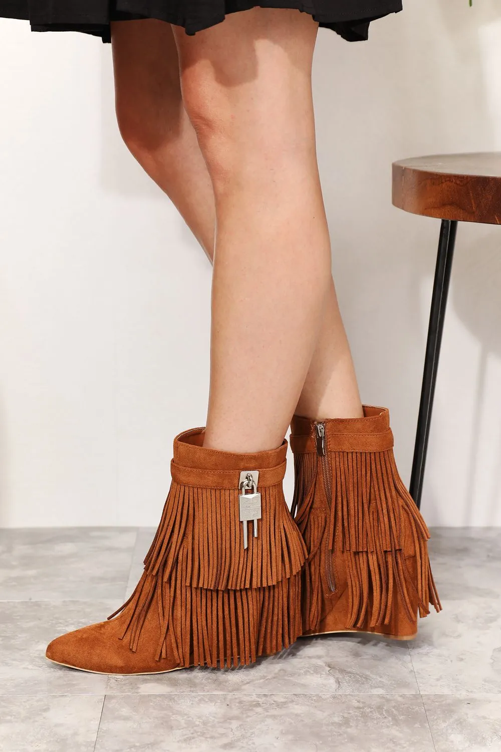 Elevated Sophistication: Legend Women's Tassel Wedge Heel Ankle Booties