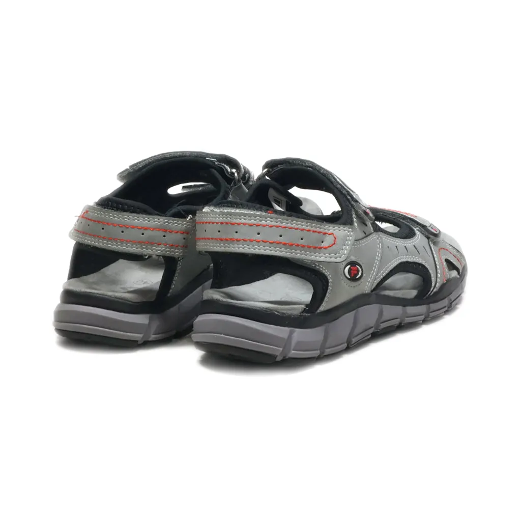 Fila Flat Sandals Leather Grey Colour For Kids