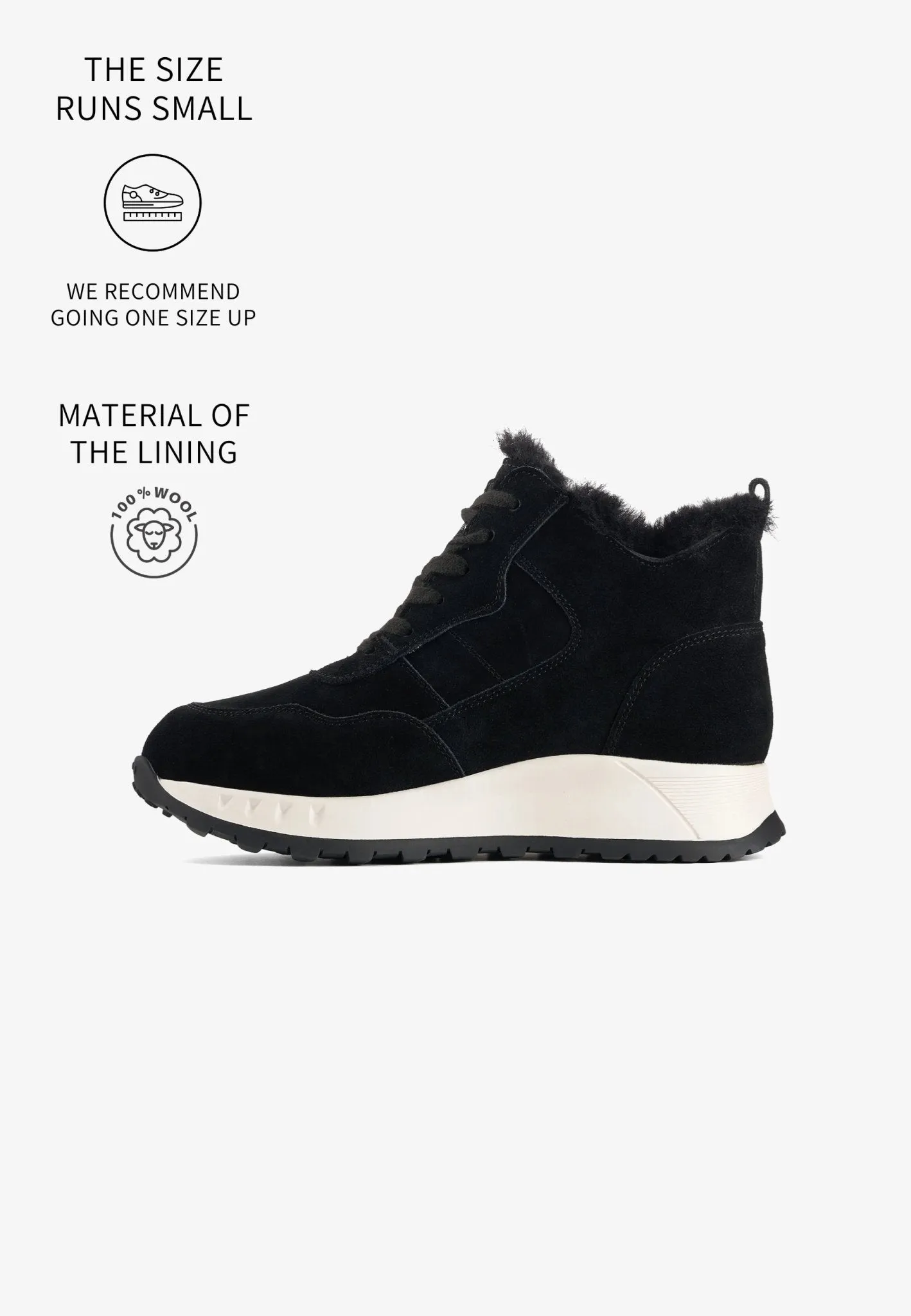 Flat Sole Winter Boots - Black