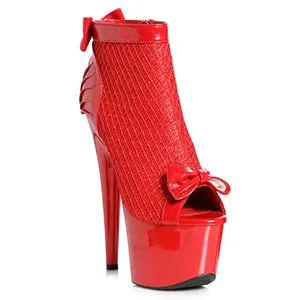 Francesca-709 Patent Sparkle Mesh Booties