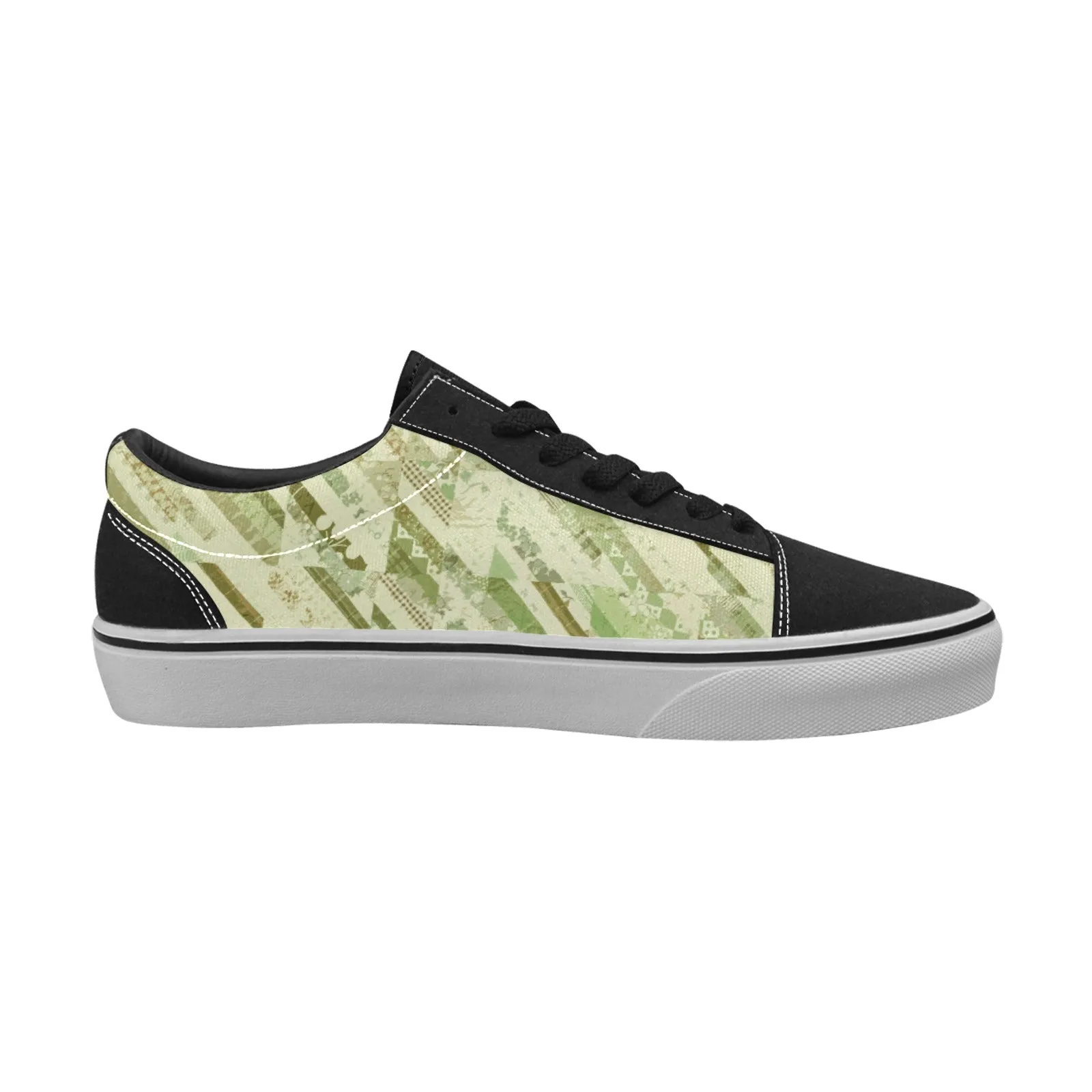 Fresh Cut Grass, Women's Lace-Up Canvas Sneakers