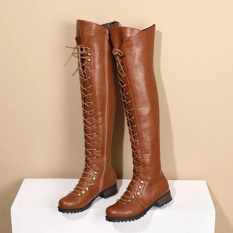 Funki Buys | Boots | Women's Leather Fleece Lace Up Boots