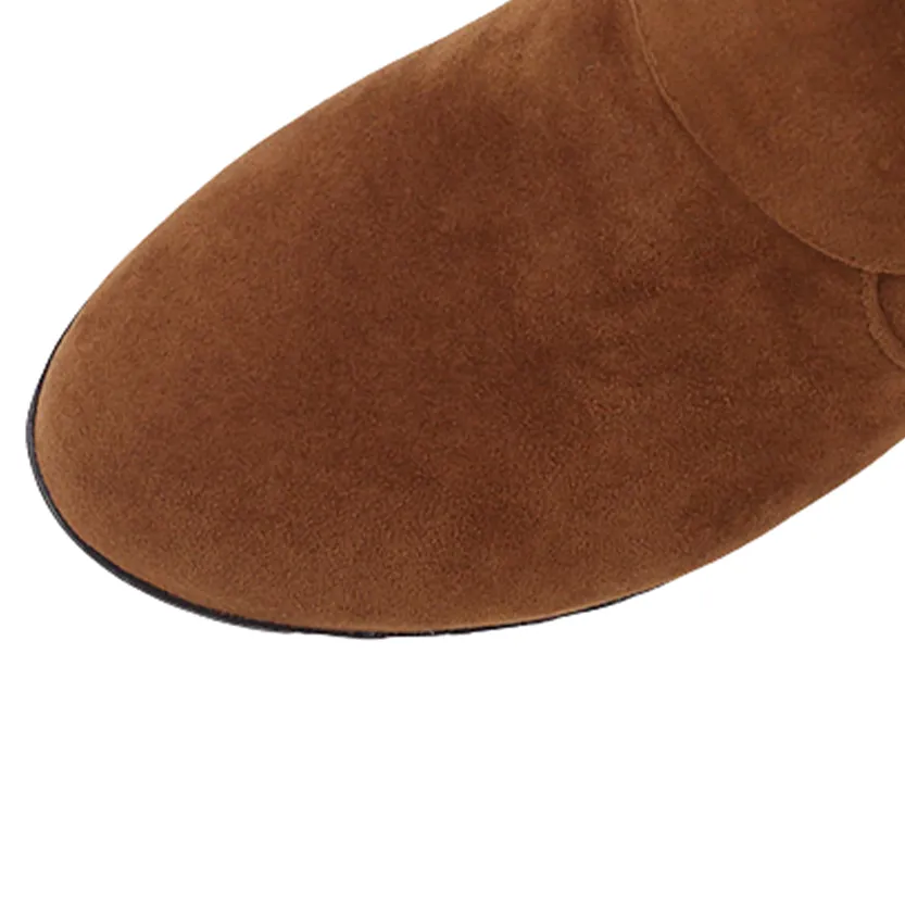 Funki Buys | Boots | Women's Mid-Calf Suede High Wedge Boot