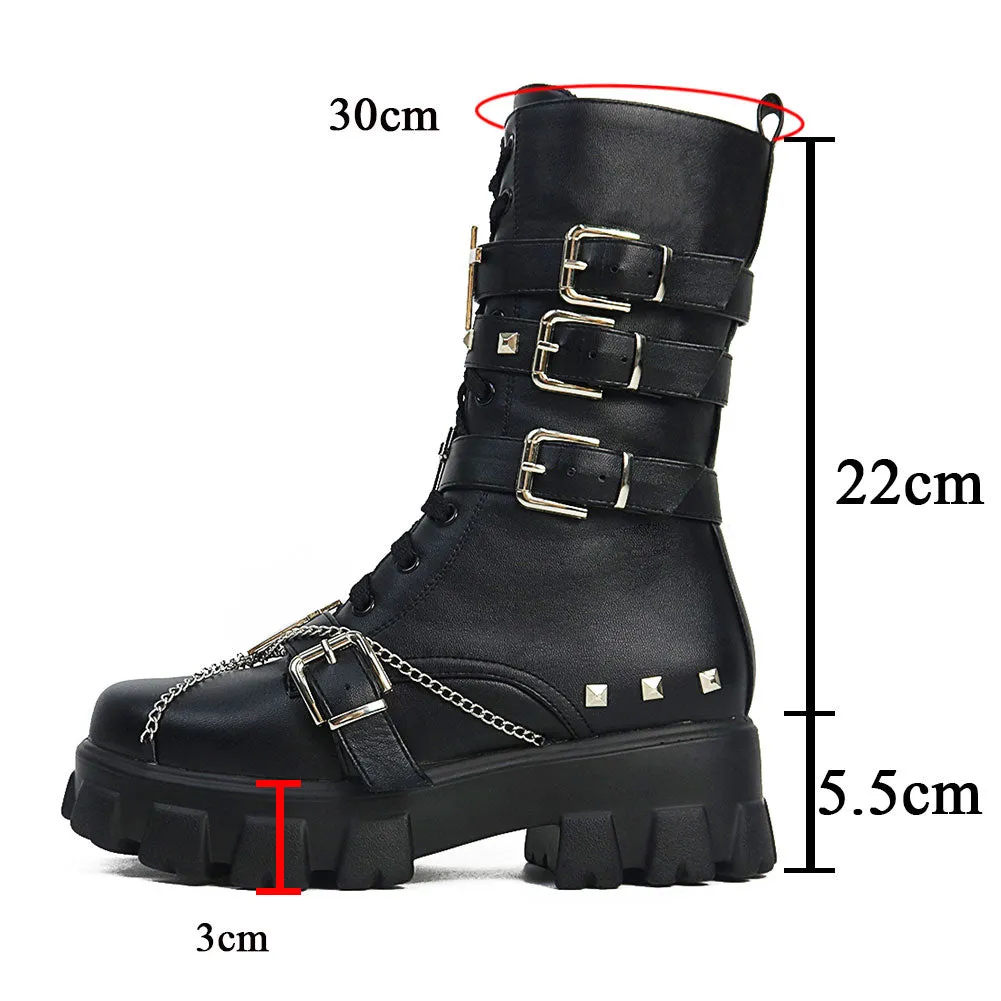 Funki Buys | Boots | Women's New Gothic Style Platform Boots