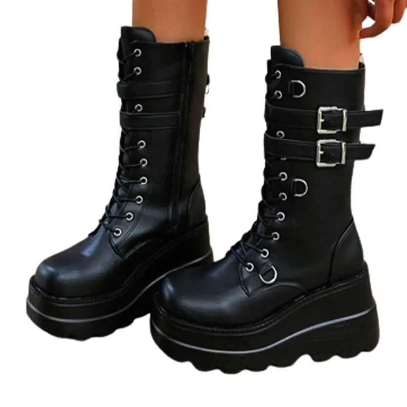 Funki Buys | Boots | Women's New Gothic Style Platform Boots